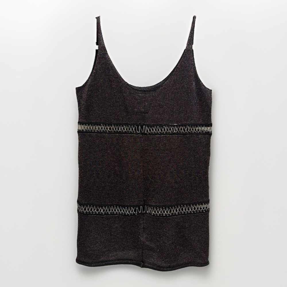 One Teaspoon Y2K Metallic Knit Cami Tank Top Size S Whimsygoth Fairy Grunge